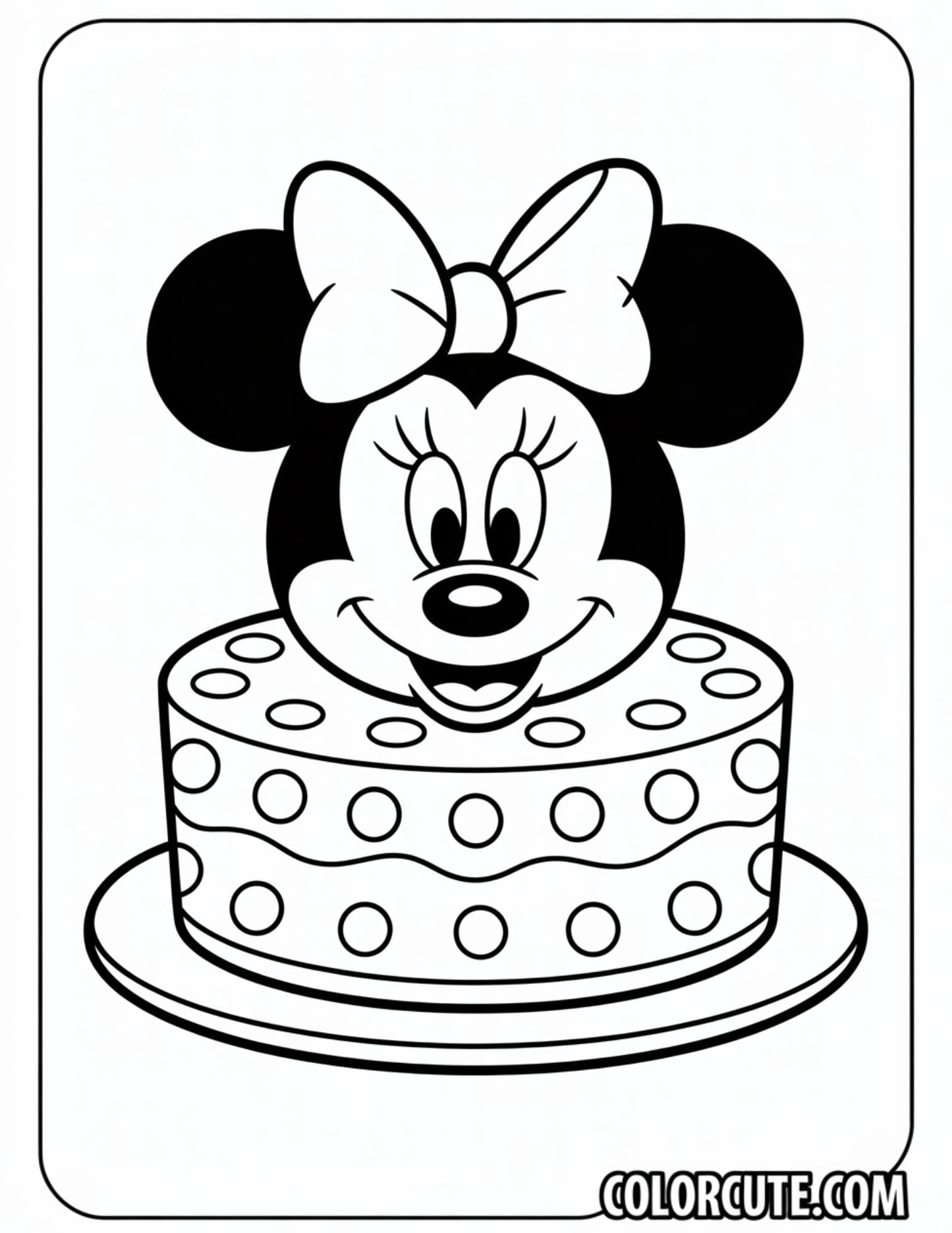 Cake Minnie Coloring Pages | Free PDF Printables