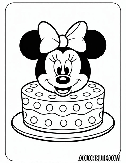 Cake Minnie Coloring Pages | Free PDF Printables
