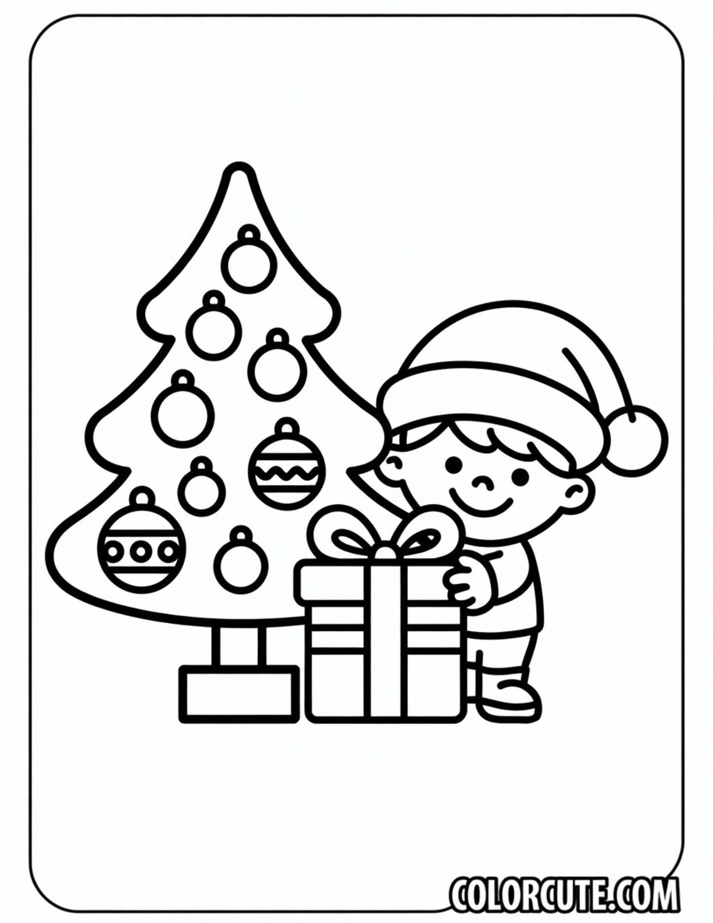 Christmas Preschool Coloring Page | Free PDF Printables