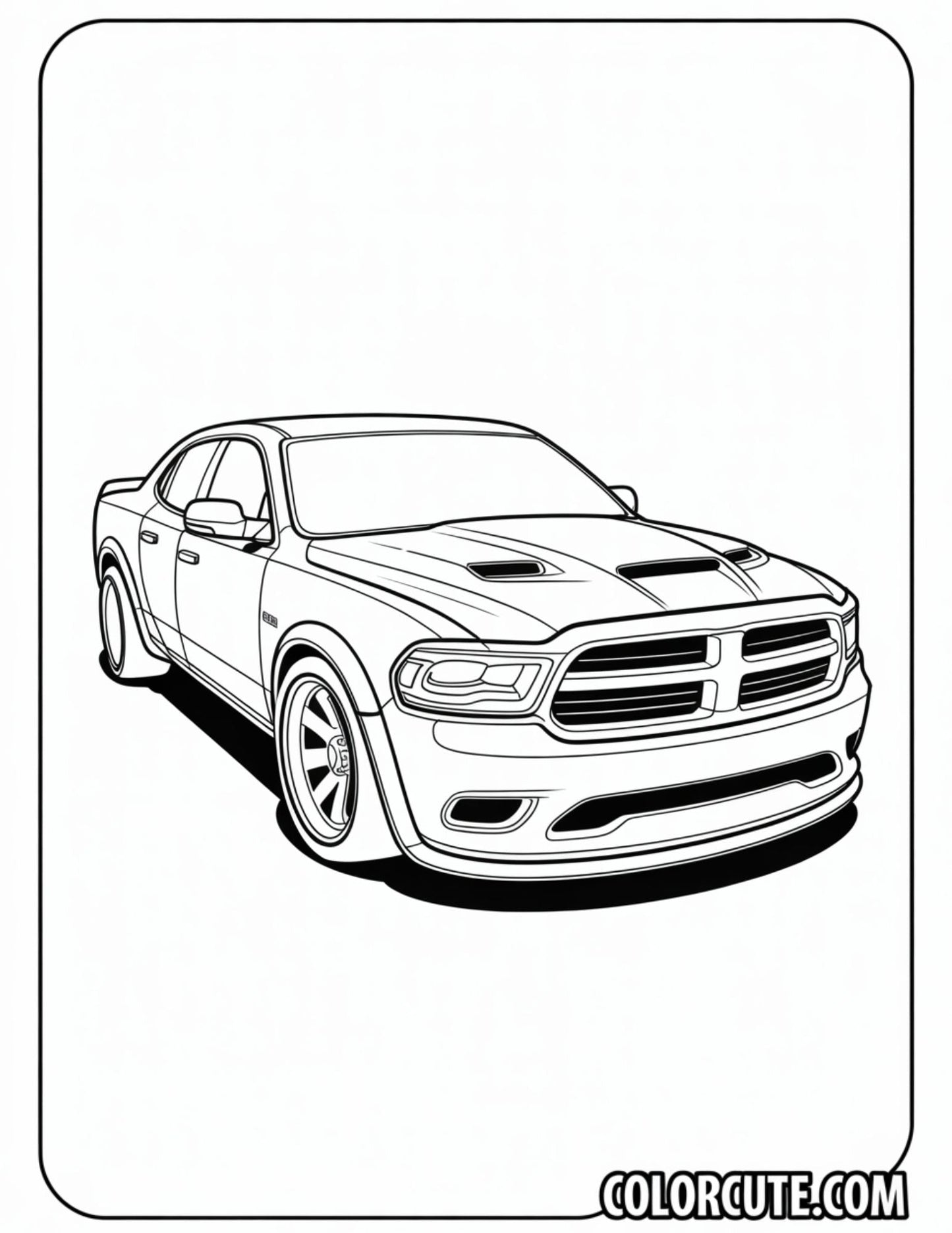 Dodge Car Coloring Pages | Free PDF Printables