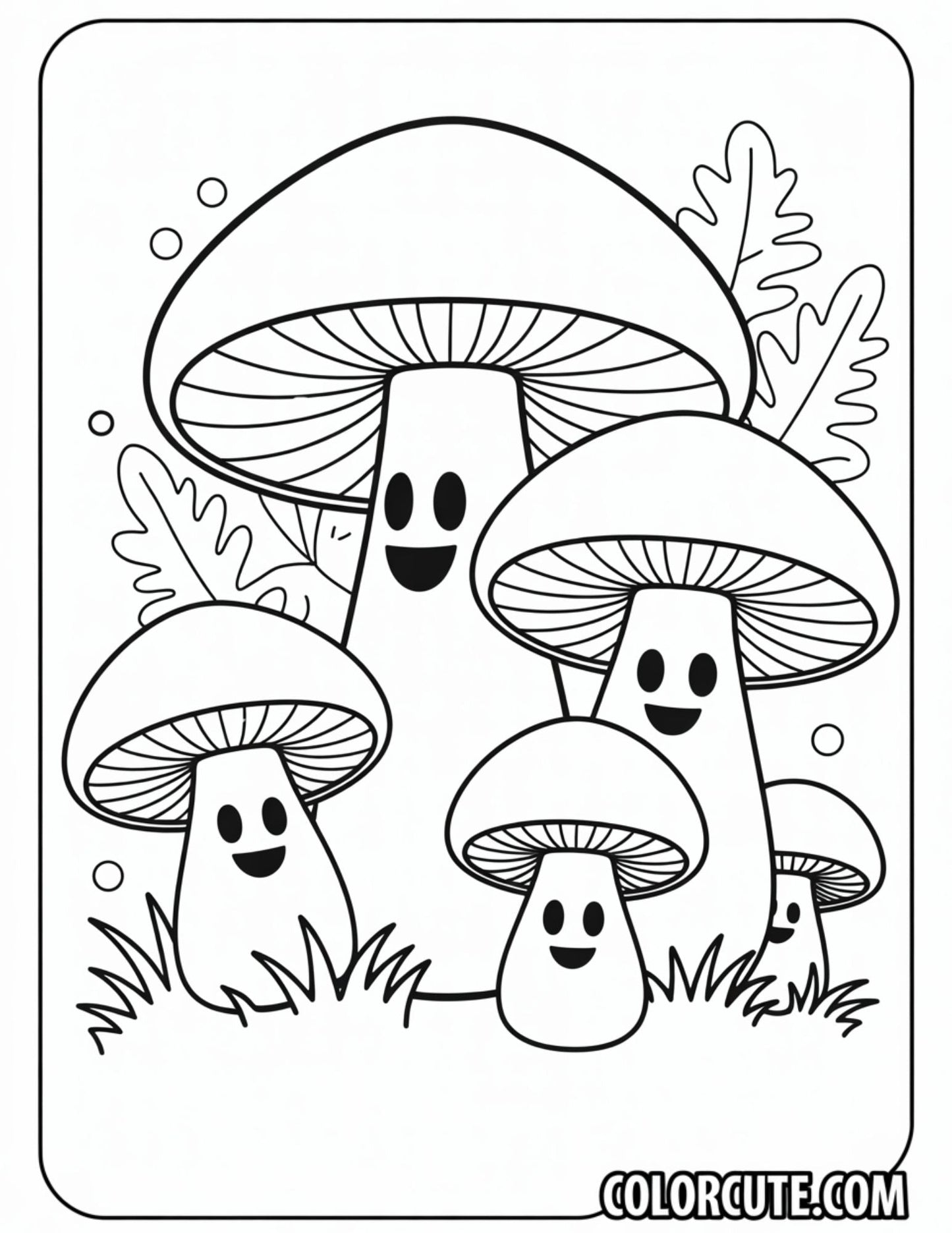 Fall Mushroom Coloring Pages | Free PDF Printables