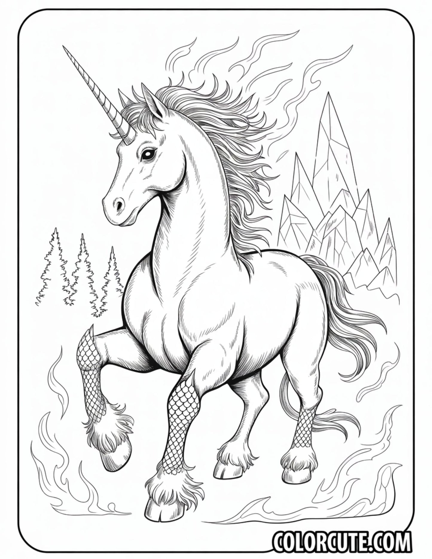 Fantasy Unicorn Coloring Pages | Free PDF Printables
