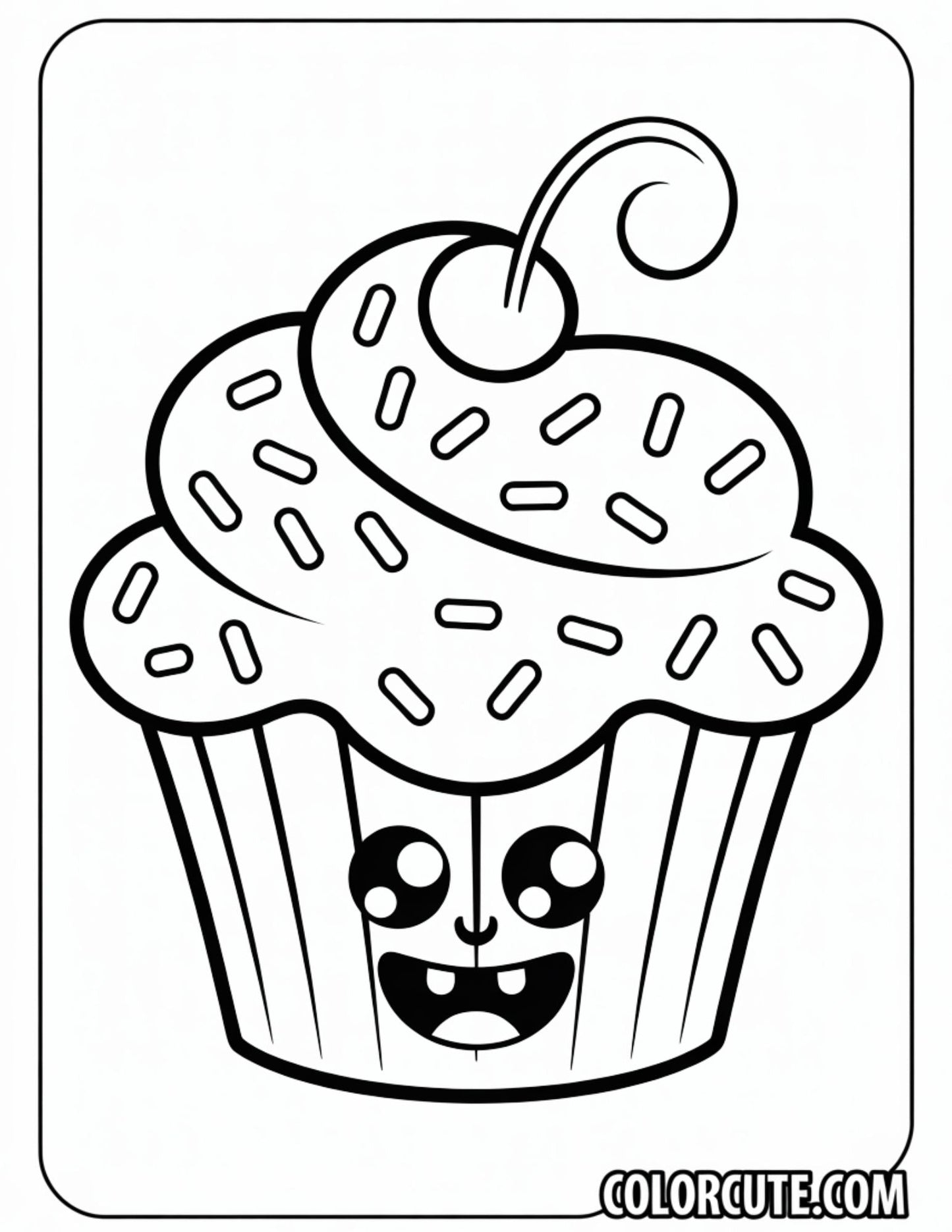 Fun Frosting Cupcake Coloring Pages | Free PDF Printables
