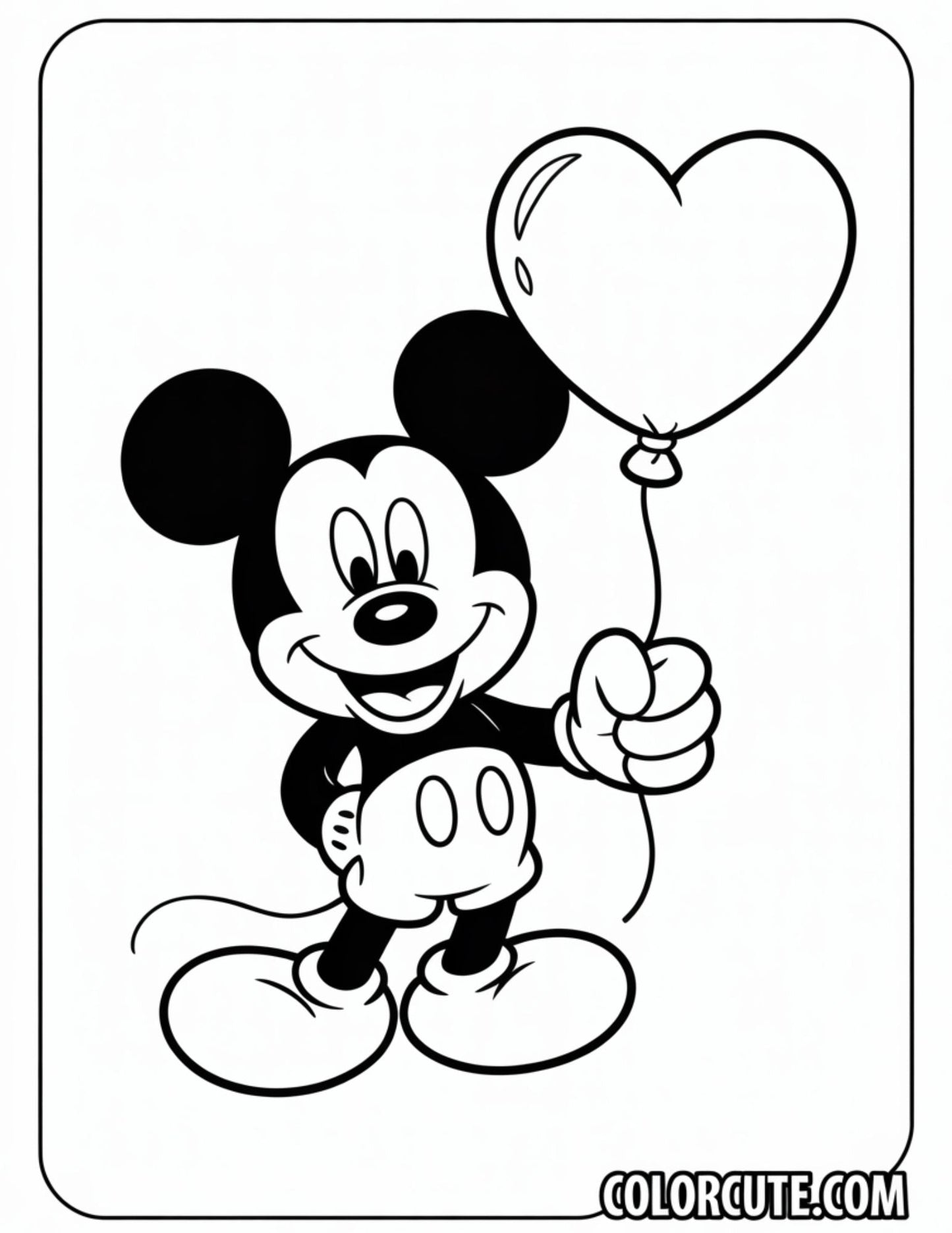 Fun Mickey Valentine Coloring Pages | Free PDF Printables