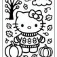 Hello Kitty Fall Coloring Page | Free PDF Printables