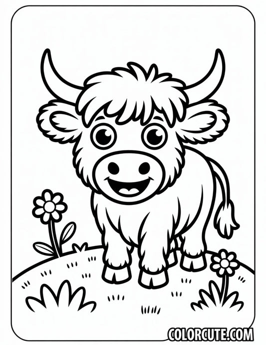 Mini Highland Cow Coloring Pages | Free PDF Printables