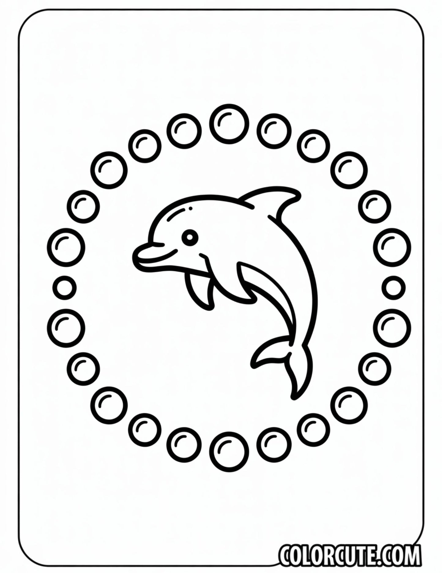 Preschool Dolphin Dot Circle Coloring Page | Free PDF Printables