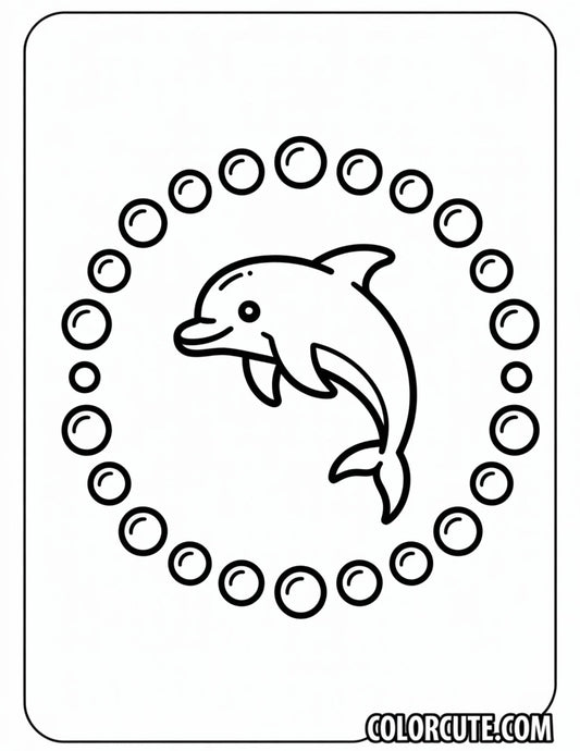 Preschool Dolphin Dot Circle Coloring Page | Free PDF Printables