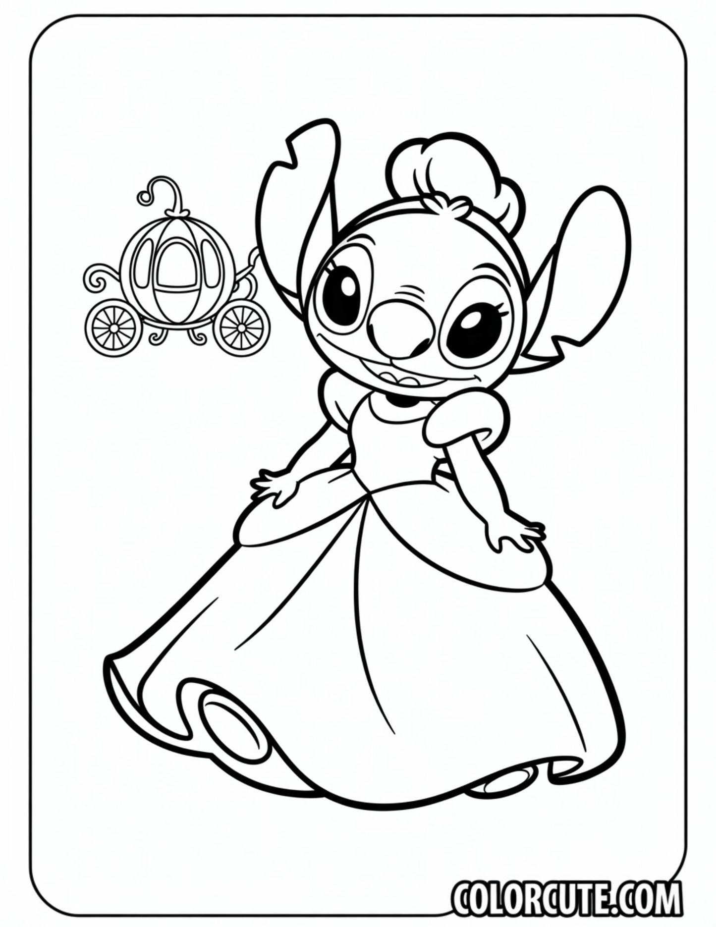 Princess Stitch Coloring Pages | Free PDF Printables