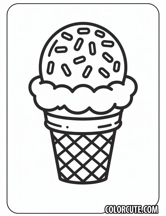 Rainbow Ice Cream Cone Coloring Page | Free PDF Printables