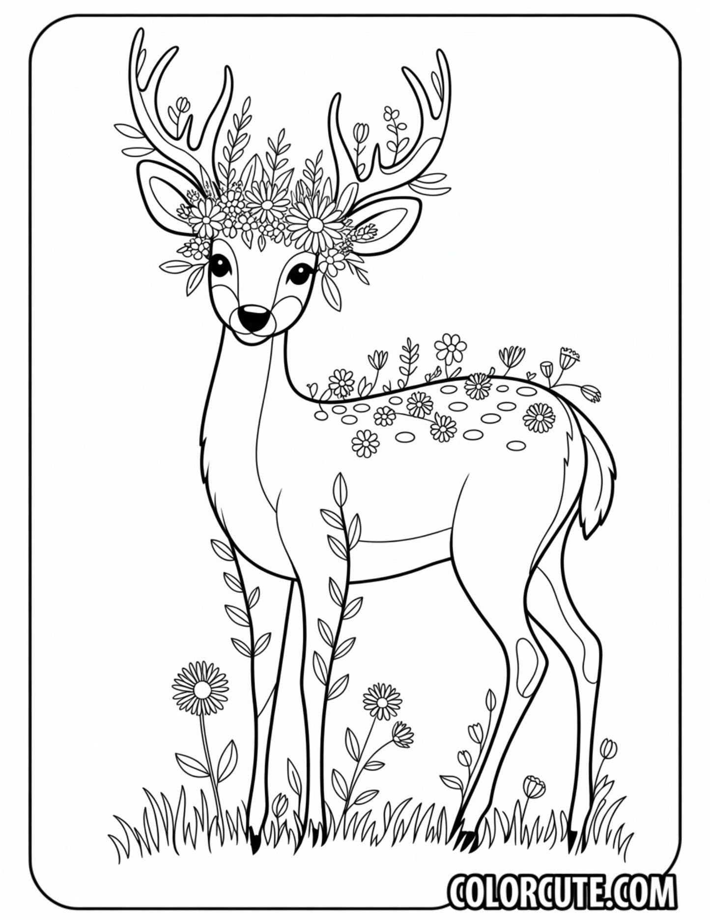Realistic Deer Coloring Pages - Free PDF Printables