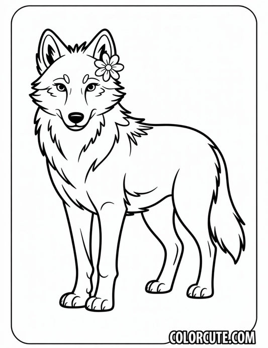 Realistic She Wolf Coloring Page | Free PDF Printables