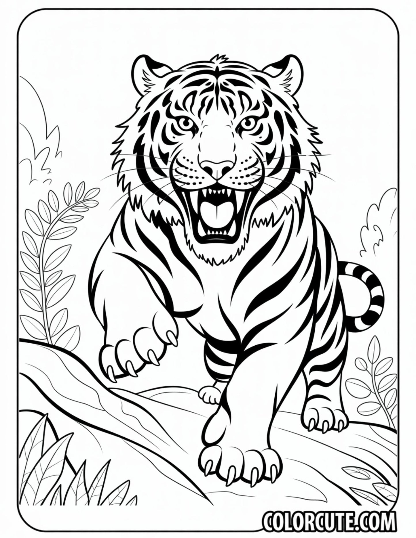 Saber Tooth Tiger Coloring Pages | Free PDF Printables
