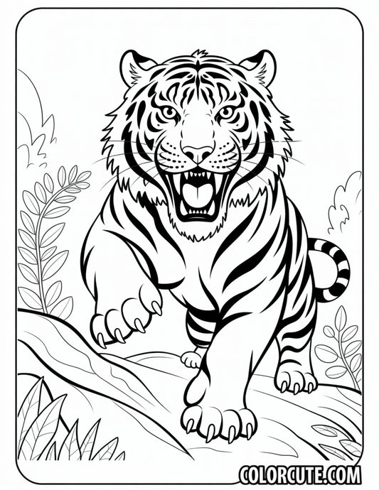 Saber Tooth Tiger Coloring Pages | Free PDF Printables