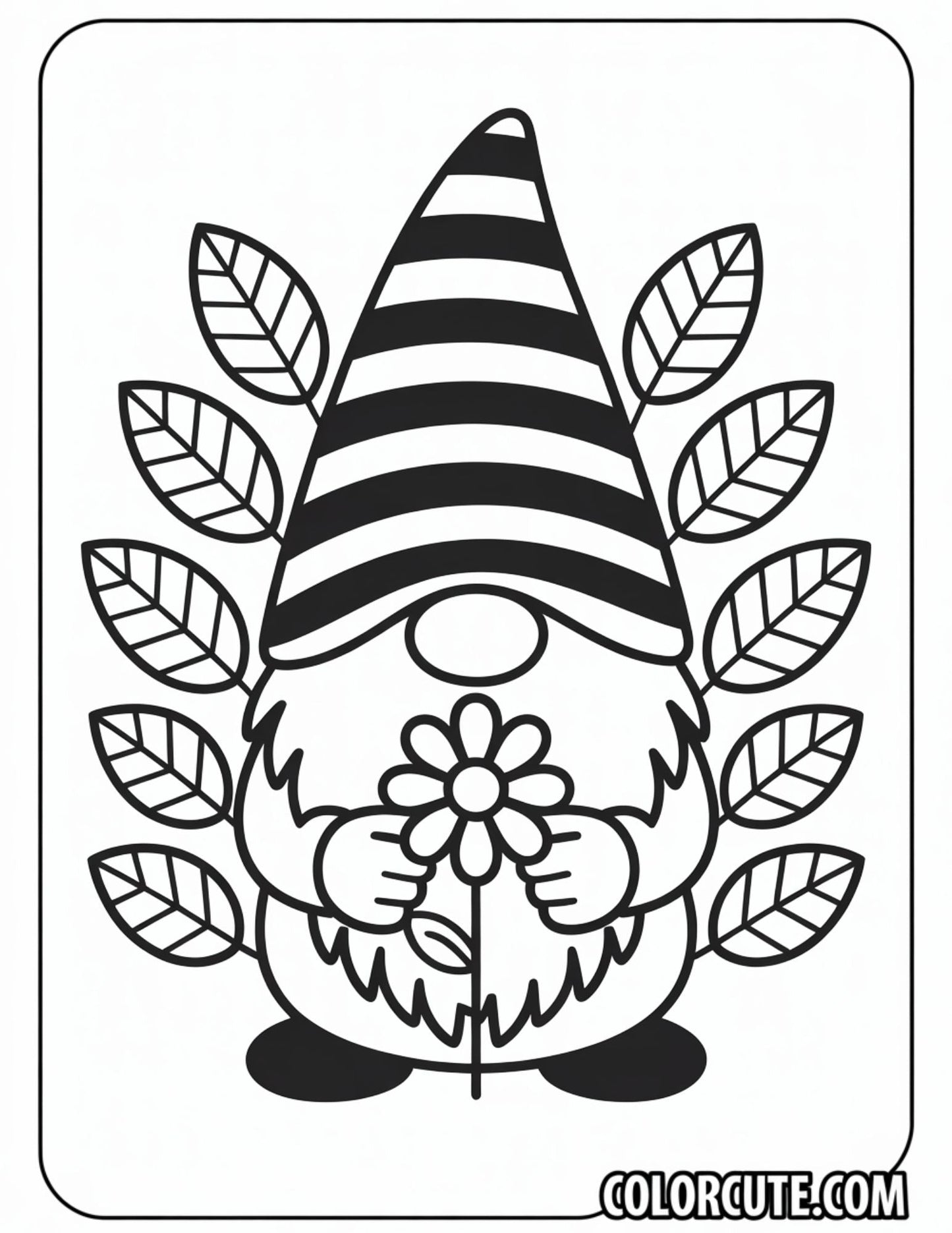 Spring Gnome Coloring Pages Free PDF Printables