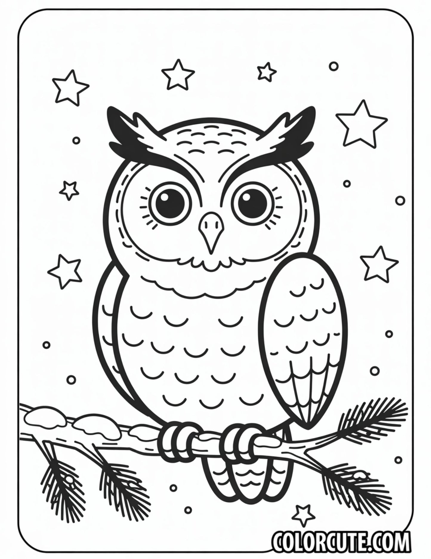Winter Owl Coloring Pages | Free PDF Printables