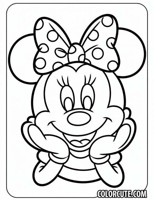 Bow Minnie Mouse Coloring Page | Free PDF Printables