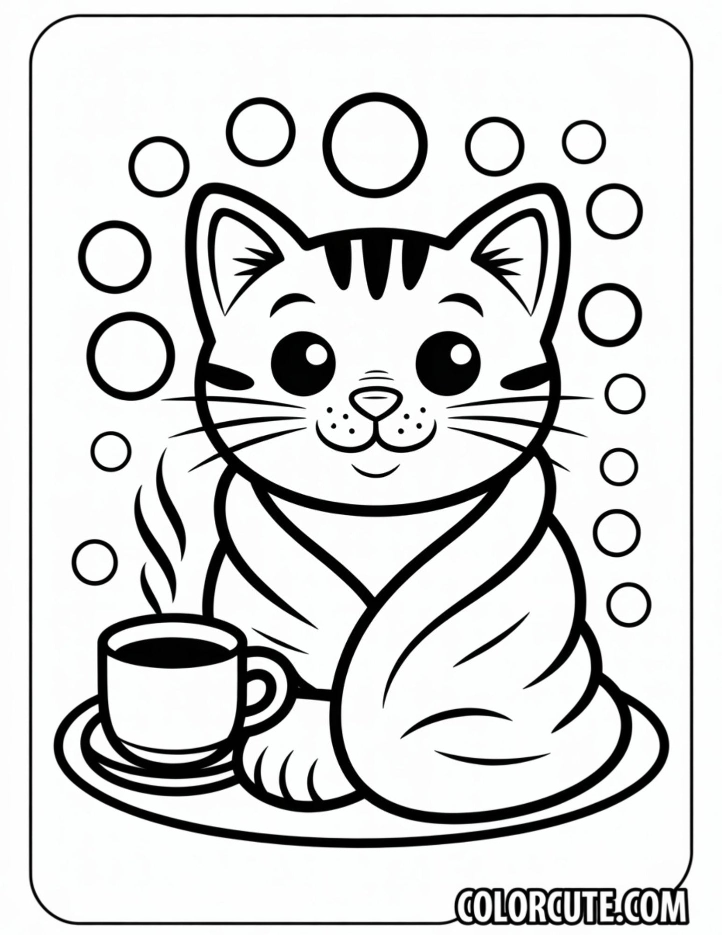 Cat Bold and Easy Coloring Pages | Free PDF Printables