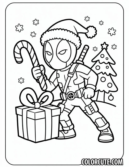Christmas Deadpool Coloring Pages | Free PDF Printables