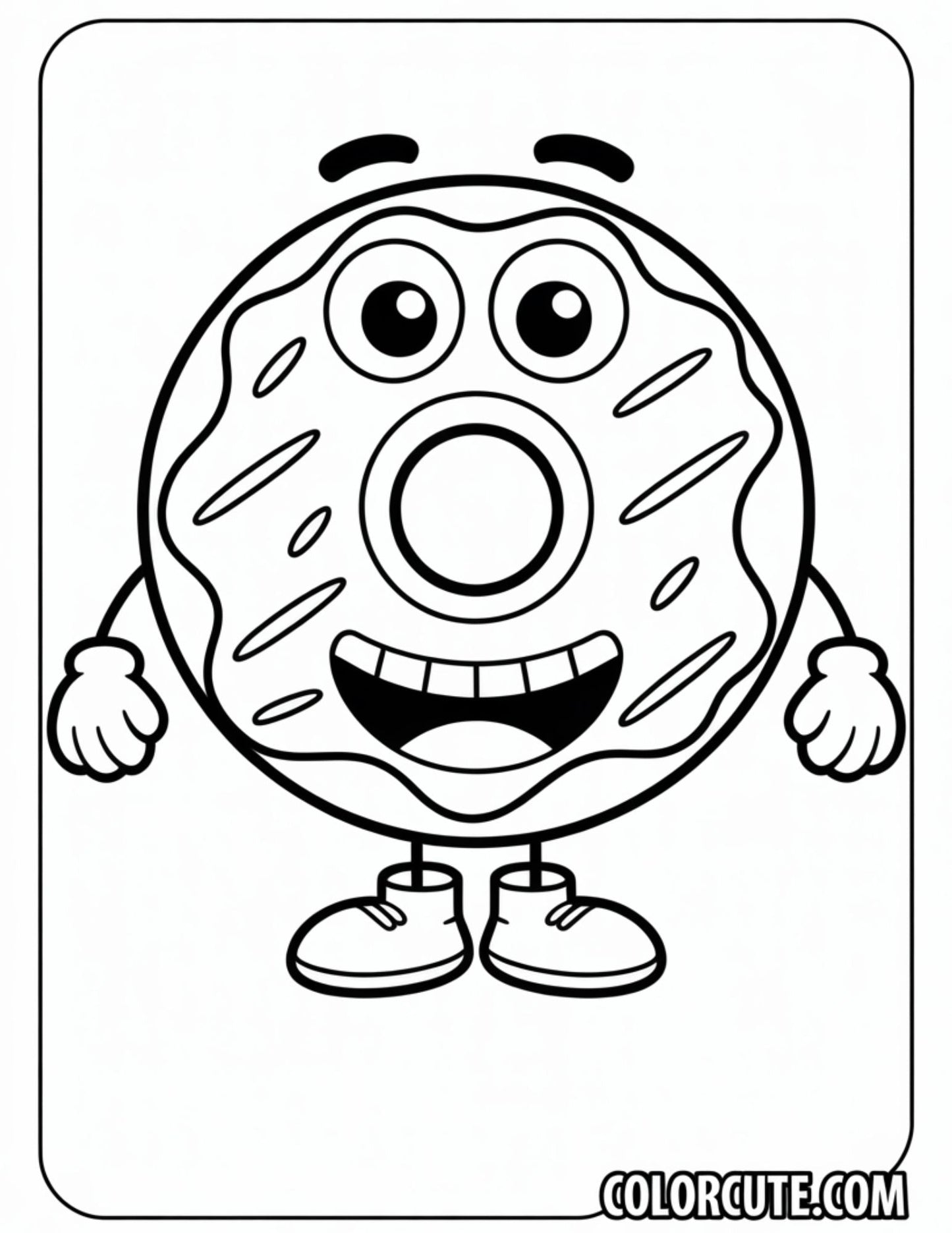 Easy Happy Donut Coloring Pages Free Printable