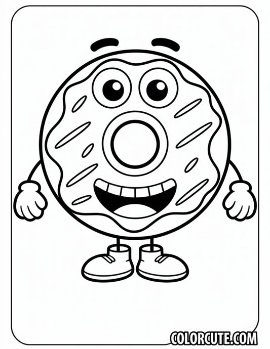 Easy Happy Donut Coloring Pages Free Printable