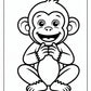 Easy Monkey Coloring Page Free PDF Printables