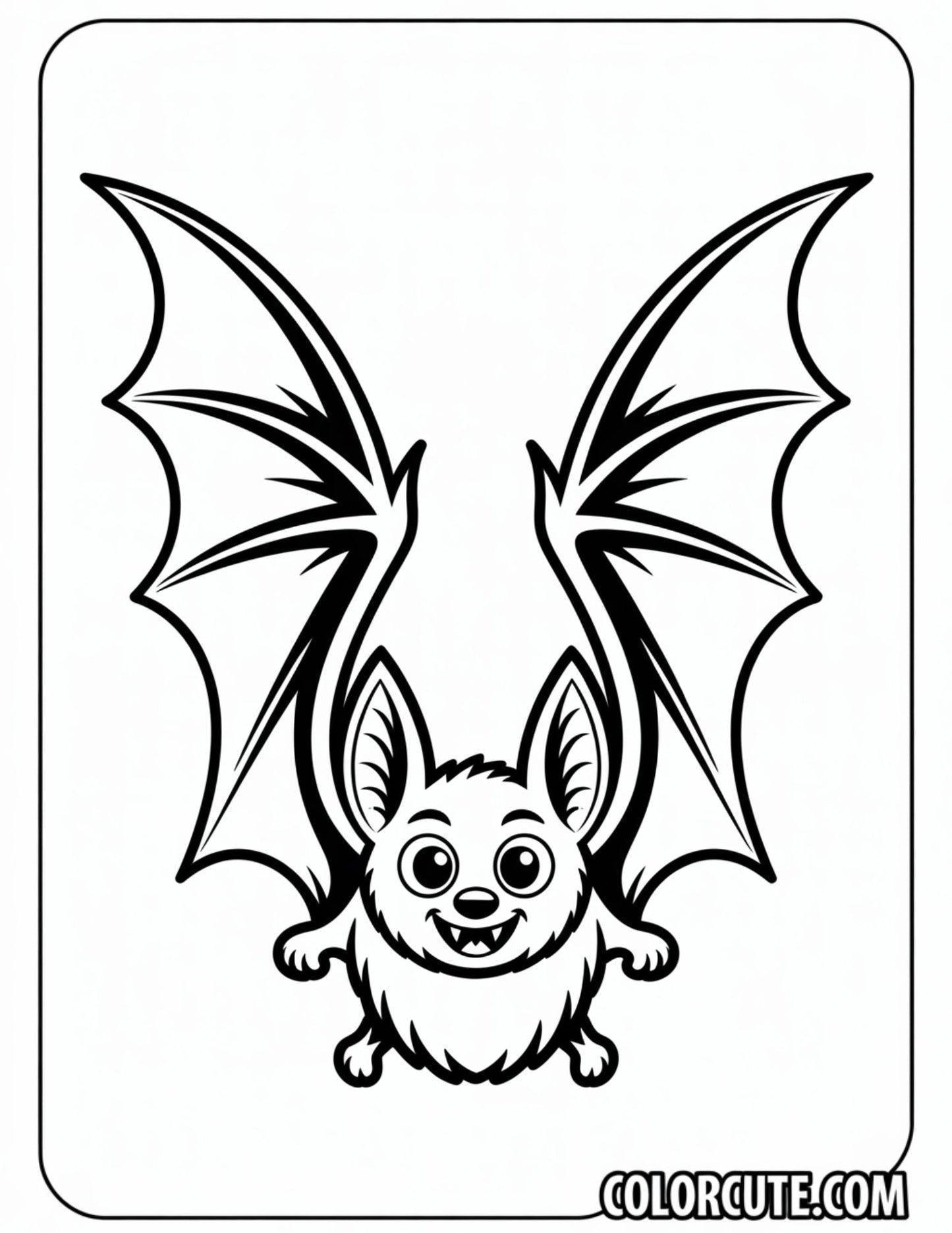 Flying Bat Coloring Page | Free PDF Printables