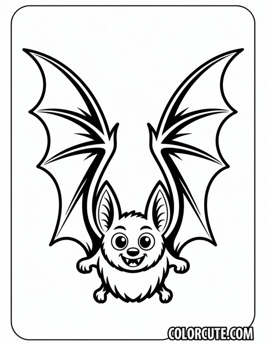 Flying Bat Coloring Page | Free PDF Printables