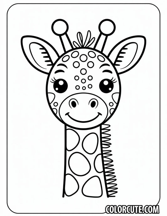 Giraffe Face Coloring Pages | Free PDF Printables