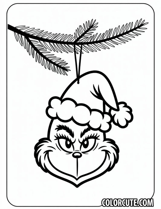 Grinch Ornament Coloring Page | Free PDF Printables