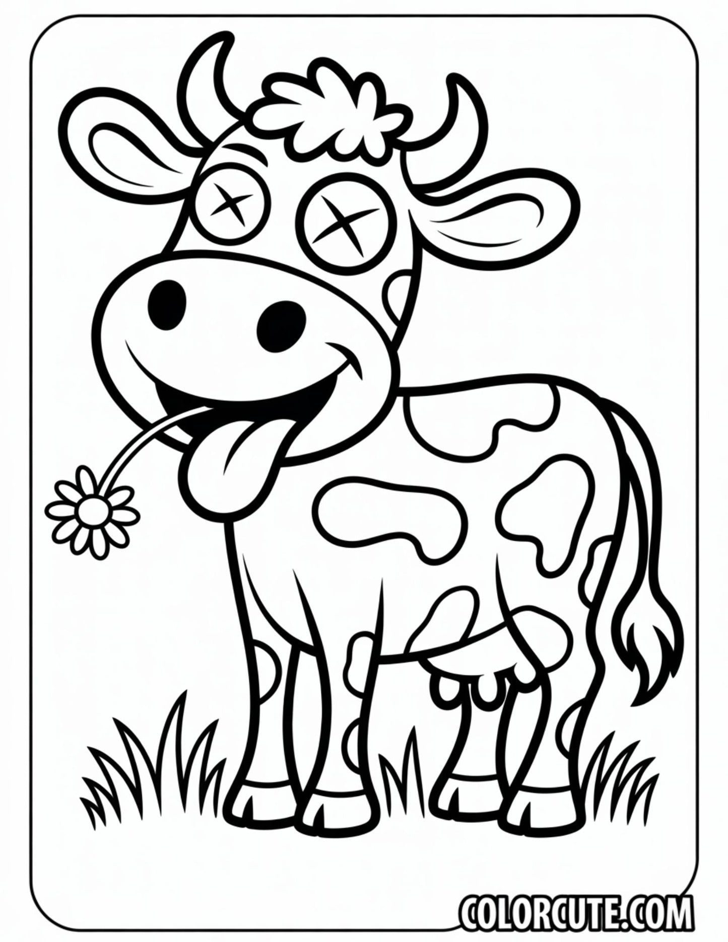 Happy Cow Coloring Pages | Free PDF Printables