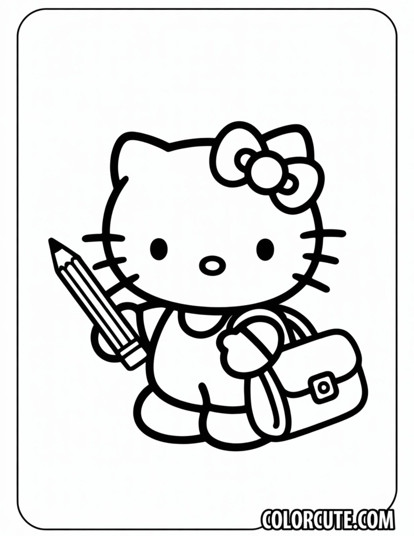 Hello Kitty Back to School Coloring Pages | Free PDF Printables