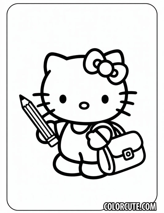 Hello Kitty Back to School Coloring Pages | Free PDF Printables