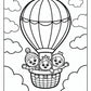 Hot Air Balloon Cozy Friends Coloring Pages | Free PDF Printables