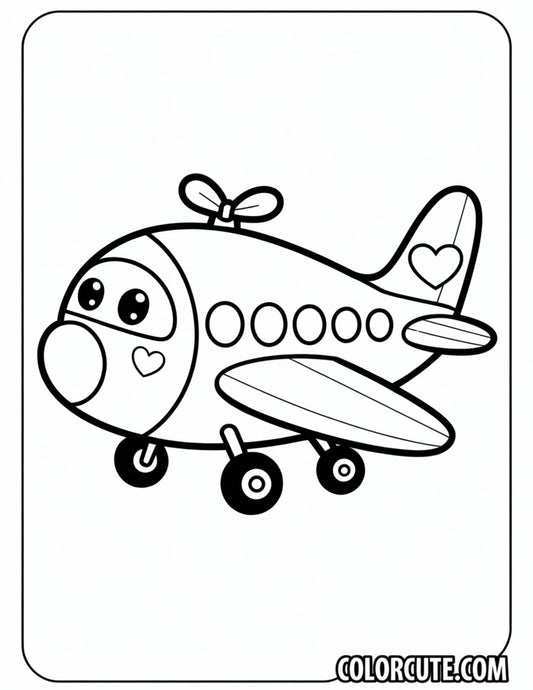 Kawaii Airplane Coloring Pages | Free PDF Printables