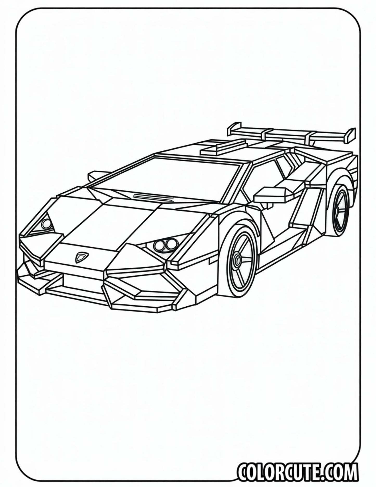 Lego Lamborghini Coloring Pages - Free PDF Printables