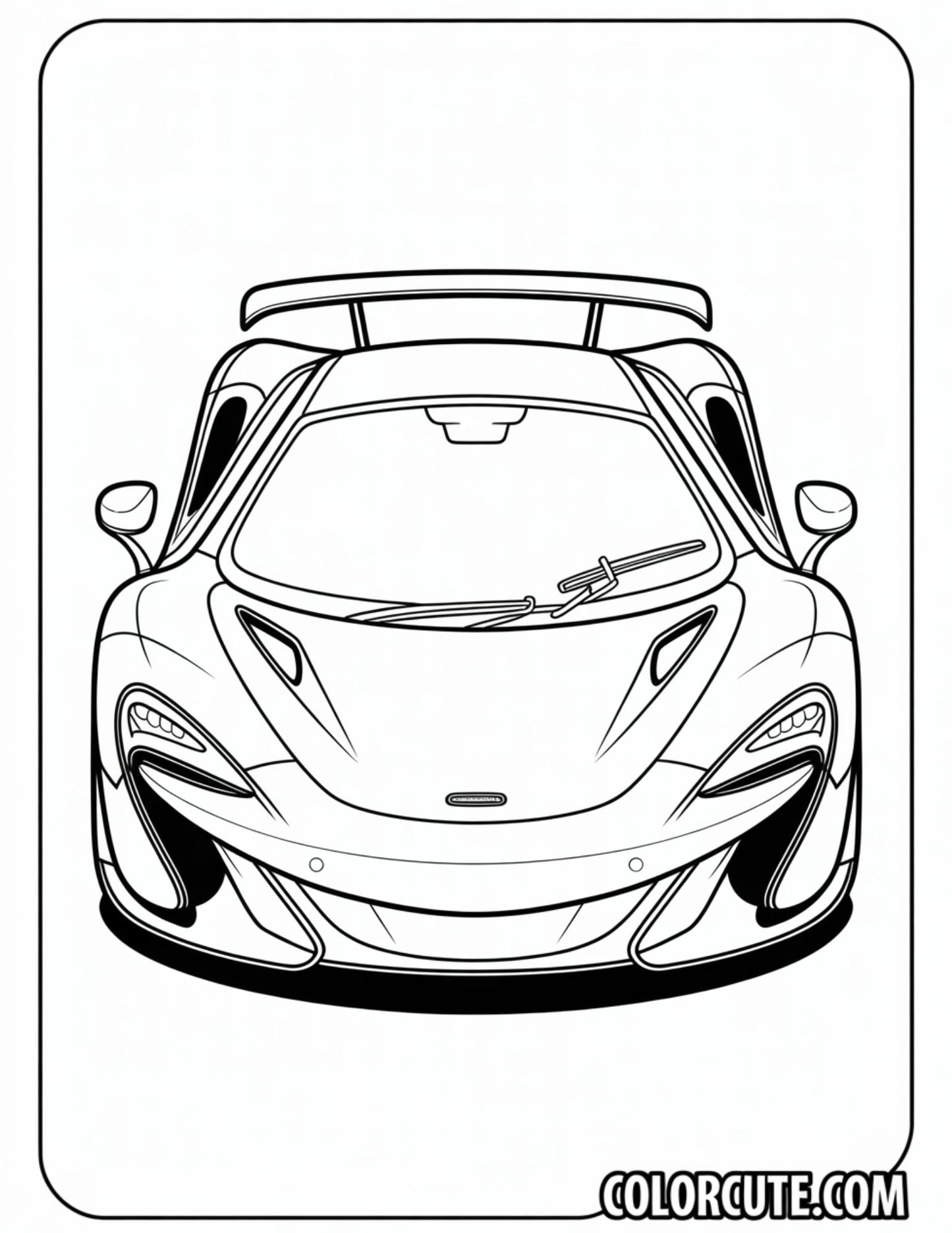 McLaren Car Coloring Page | Free PDF Printables