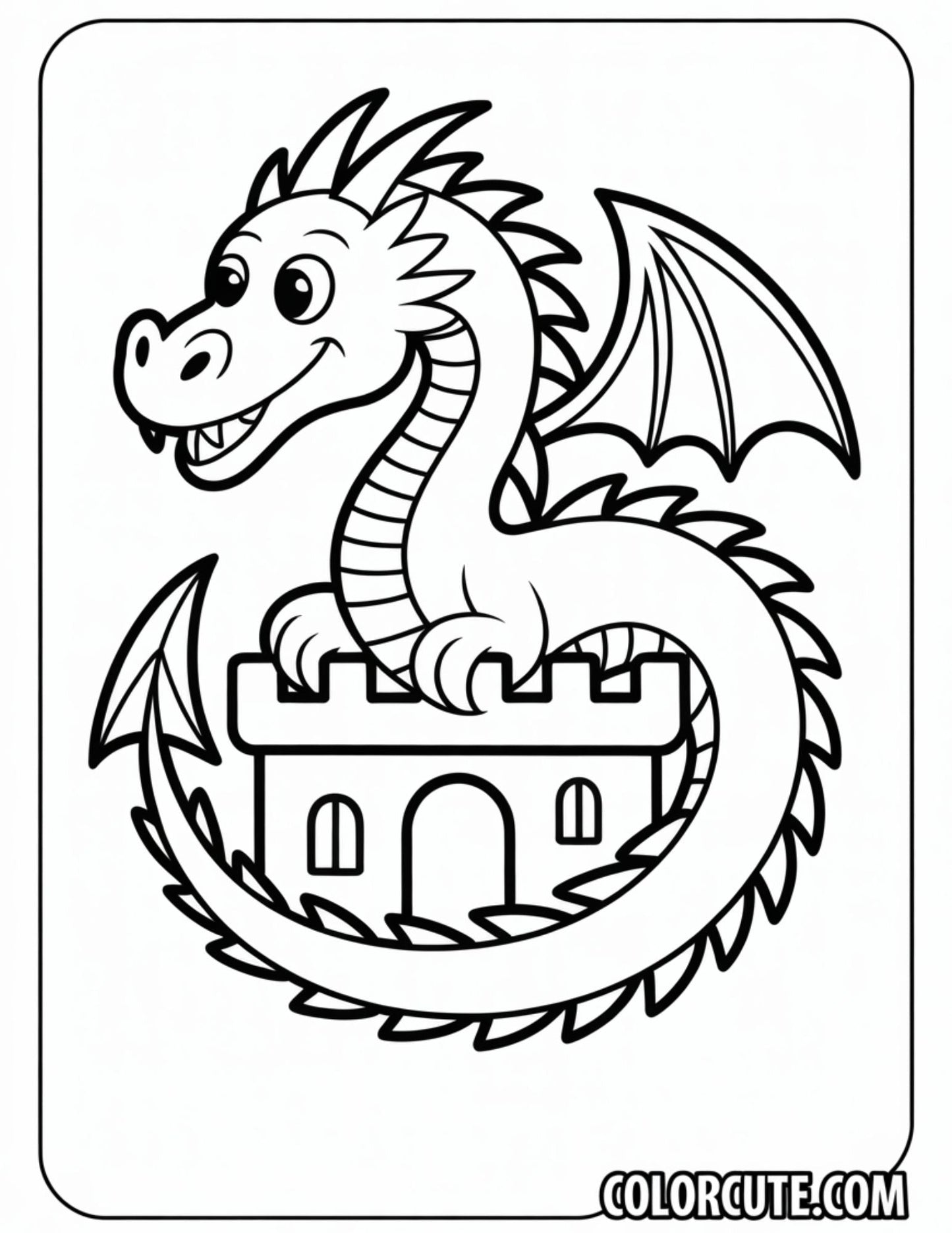 Medieval Dragon Coloring Pages | Free PDF Printables