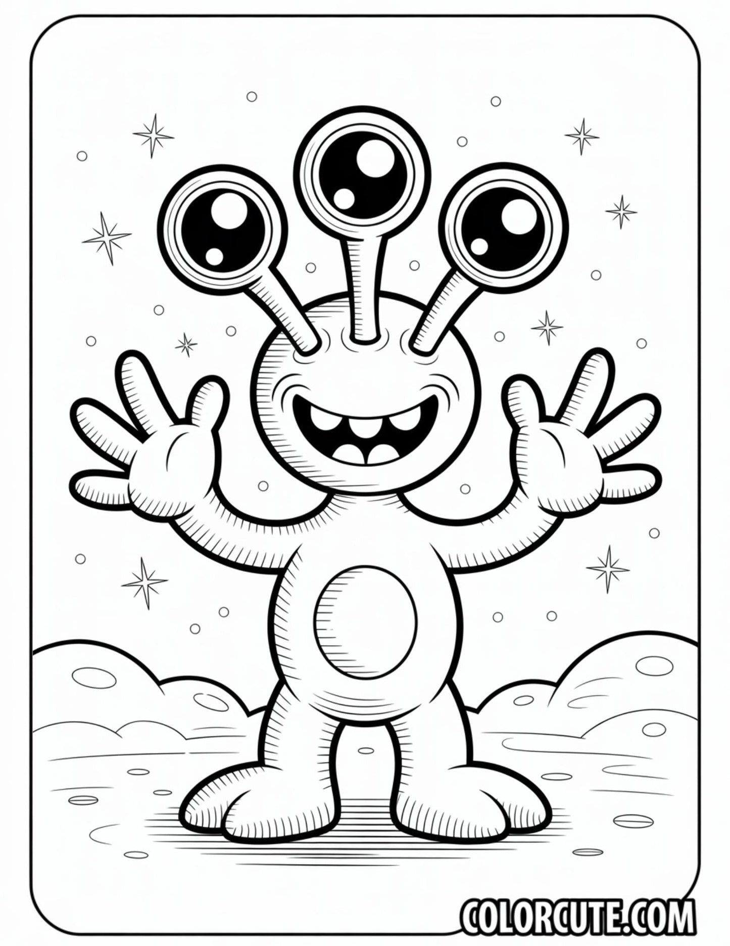 Monster Alien Coloring Pages Free PDF Printables
