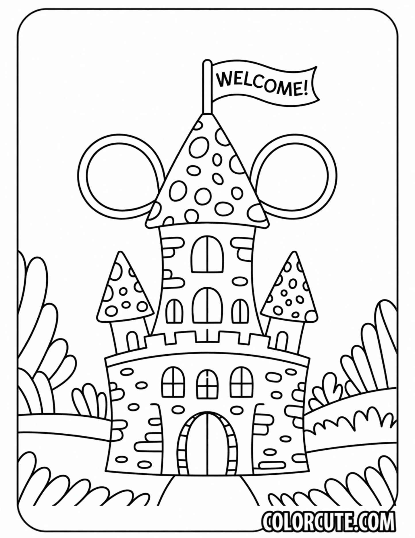 Mouse Disney Castle Coloring Page | Free PDF Printables