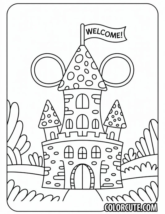 Mouse Disney Castle Coloring Page | Free PDF Printables