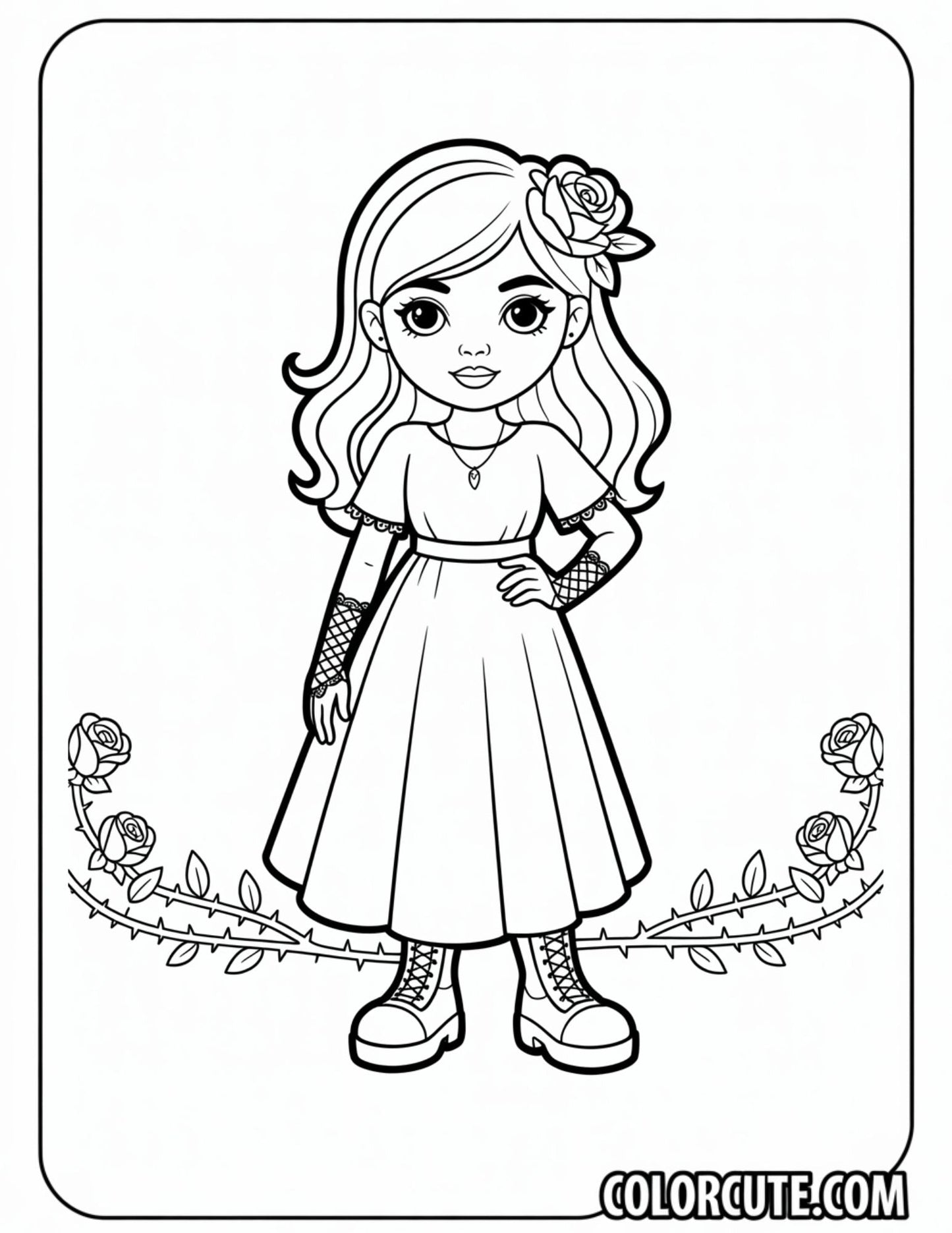 Preppy Fashion Girl Coloring Pages | Free PDF Printables