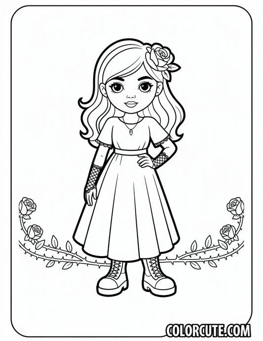 Preppy Fashion Girl Coloring Pages | Free PDF Printables