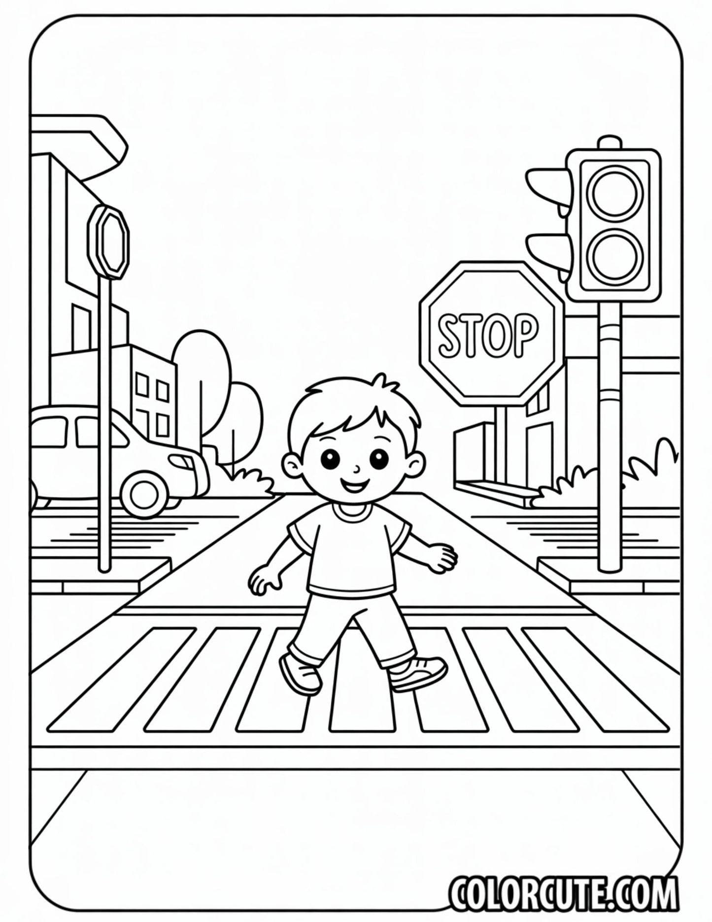 Safety Preschool Coloring Pages | Free PDF Printables