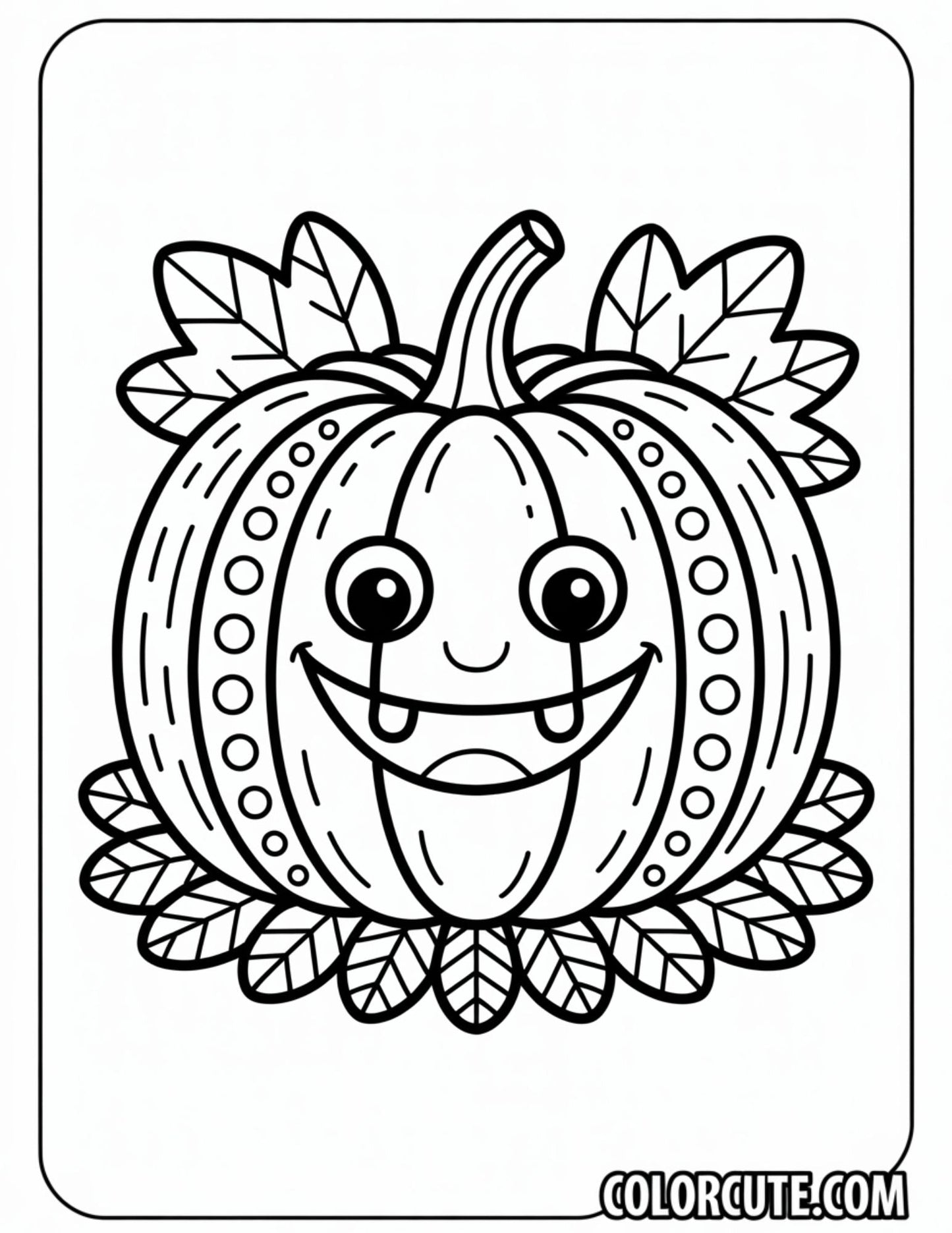 Simple Smiling Pumpkin Face Coloring Page | Free PDF Printables