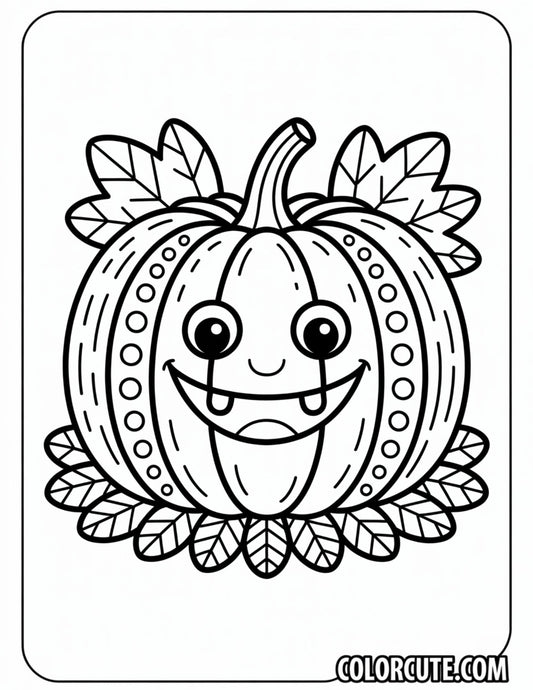 Simple Smiling Pumpkin Face Coloring Page | Free PDF Printables