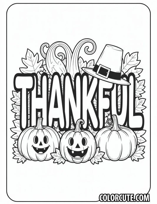 Thankful Thanksgiving Coloring Pages | Free PDF Printables
