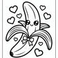 Cute Kawaii Banana Coloring | Free PDF Printables