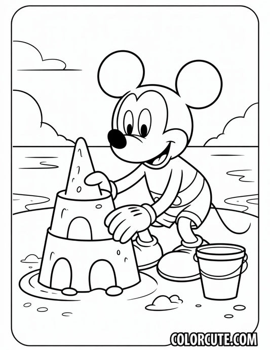 Beach Mickey Mouse Coloring Pages | Free PDF Printables