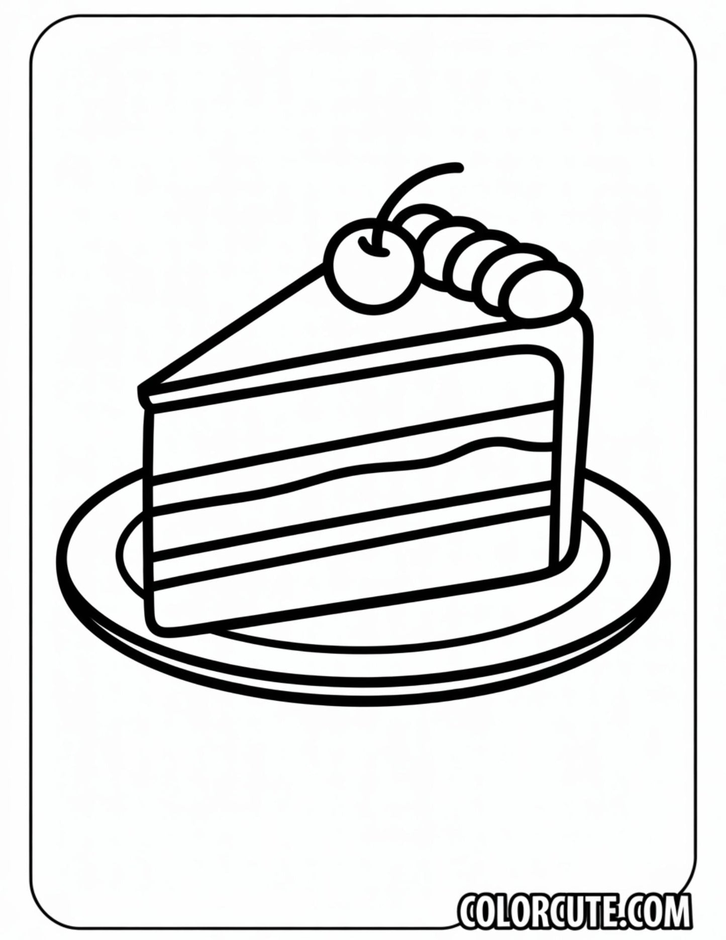 Cake Slice Coloring Pages | Free PDF Printables